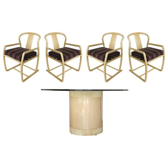 Bentwood Blonde Wood Dining Set with Four Chairs and a