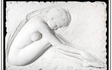 Bill Mack Original Bonded Sand Relief Sculpture Serenity Female Signed Artwork