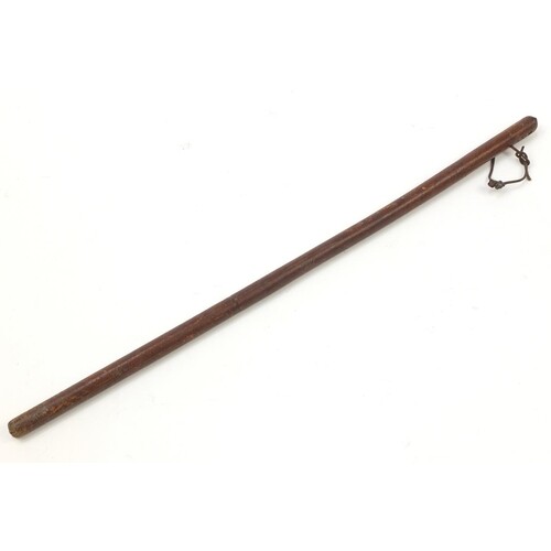 British Military Army Officers leather swagger stick, 62cm i...