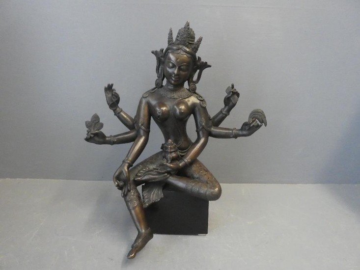 Bronze female figure of Shiva 35H x 30W x 17D cm