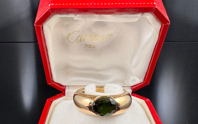 CARTIER. Ellipse ring with tourmaline from 1993.
