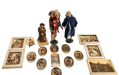 CERAMICS. A collection of Dickens character tiles, plaques a...