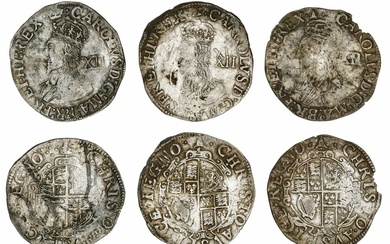 Carolean Shillings (3) | Charles I (1625-1649), Group D, bust 3, Type 3a, Shilling, 1634-1635,...