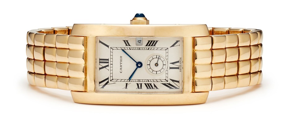 Cartier, A Gold 'Tank Americaine' Wristwatch