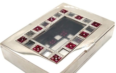 Charles Hall Art Deco 18K Burma Ruby & Diamond Box