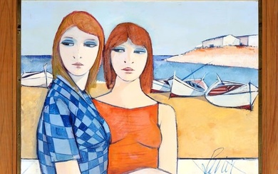 Charles Levier, Les Soeurs (The Sisters), Oil on canvas