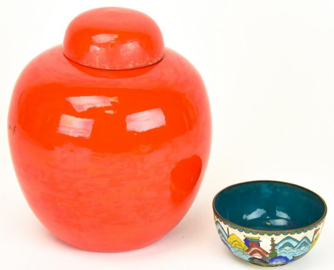 Chinese Ginger Jar & Cloisonne Bowl