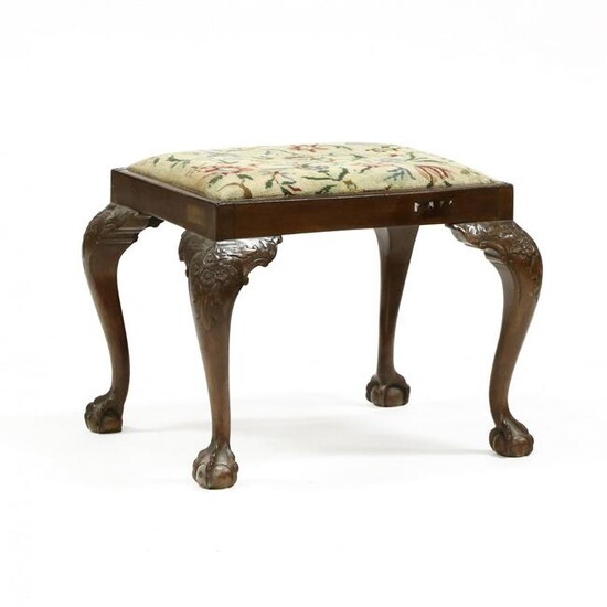 Chippendale Style Carved Mahogany Stool