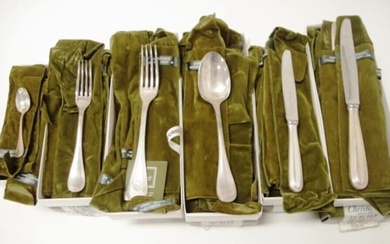 Christofle sterling silver "Perles" cutlery set