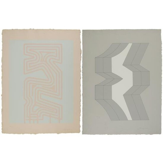 Chryssa, (2) screenprints on handmade paper, 1978