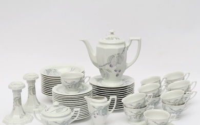 Coffee set, 58 pieces in porcelain, Maria Blackberry, Rosenthal.