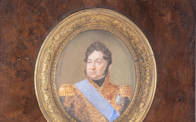 Constant LORICHON (1800-?), "Portrait de Louis Philippe", miniature signée, et datée 1830, dans son cadre...