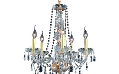 Crystal with Gold Chandelier Elegant Ceiling Venetian Lighting 6 Light Fixture