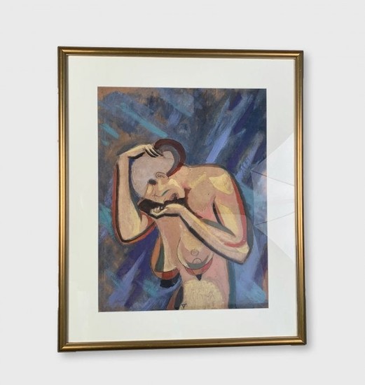 Cubist Painting, Weeping Female Nude, William J. Sewell