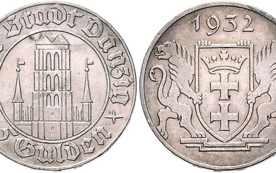 DANZIG, Freie Stadt, 1920-1939, 5 Gulden 1932. Marienkirche