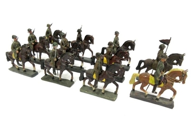DURSO, 22 pieces, "Belgian Cavalry", 11 riders. H...