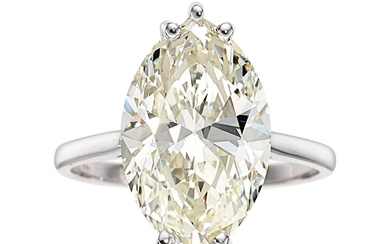 Diamond, White Gold Ring Stones: Marquise-shaped diamond weighing 8.54...