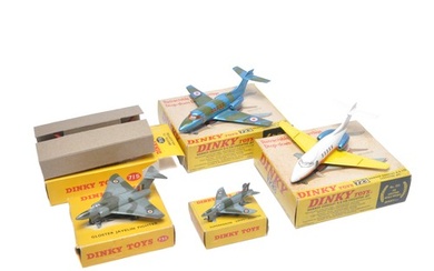 Dinky group of diecast model aircraft as shown. Note Bristol...
