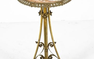 EARLY 20TH C. BRASS & ONYX GUERIDON TABLE OR STAND