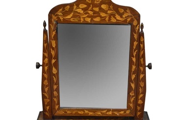 Early 19th century Dutch marquetry toilet mirror