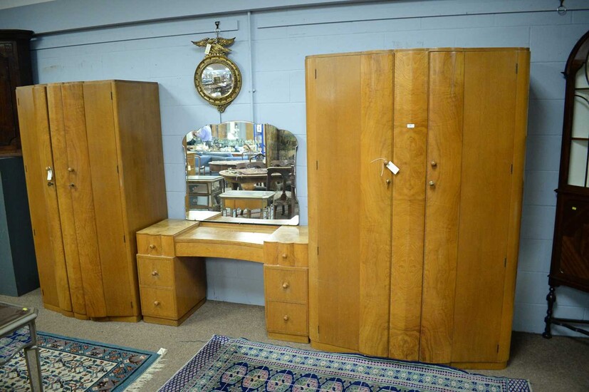 Early 20th C three-piece bedroom suite.