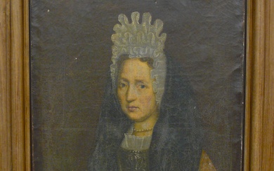 Ecole du début du 18ème siècle : portrait de Mme VITART (1645-1729) âgée de 71...