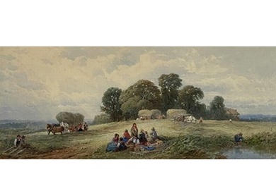 Edward Duncan R.W.S. (British, 1803-1882), Collecting the Ha...