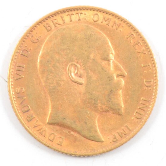 Edward VII Gold Full Sovereign, 1909, 8g