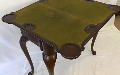 Edwardian Queen Anne Style Mahogany Gaming Table