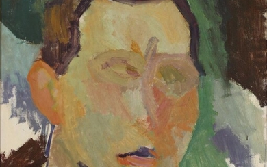SOLD. Erik Hoppe: Self portrait. Unsigned. Oil on canvas. 65 x 60 cm. – Bruun Rasmussen Auctioneers of Fine Art