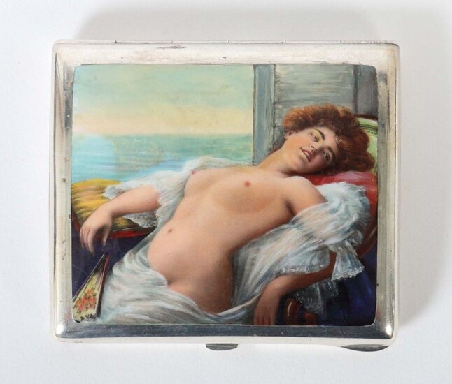 Erotic Cigarette Case probably Germany, circa 1900, Silver...