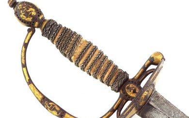 Exceptional Quality 18th C. French or English Aristocrat's Rapier Sword in Exquisite Mercury Gold