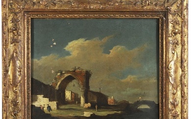 FRANCESCO GUARDI (1712-1793). After. CAPRICCIO WITH RUINED A...