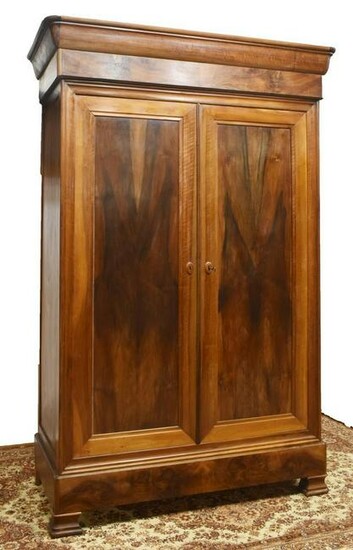 FRENCH LOUIS PHILIPPE PERIOD WALNUT ARMOIRE