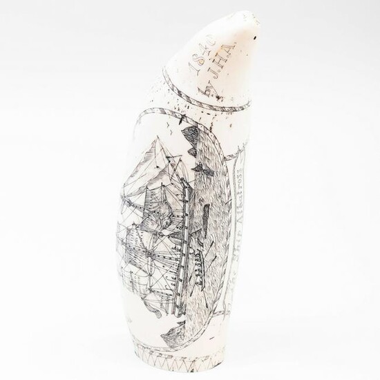 Faux Scrimshaw Tooth 'The Ship Albatross'