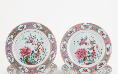 Four Famille Rose porcelain plates, China, Qianlong (1736-95).