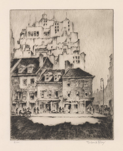 Frederick Polley Signed Drypoint [New York Street]