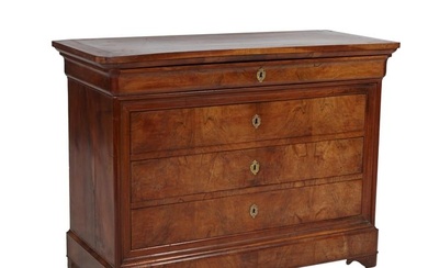 French Louis Philippe Walnut Commode, mid 19th c., H.- 38 in., W.- 51 1/2 in., D.- 22 1/2 in.