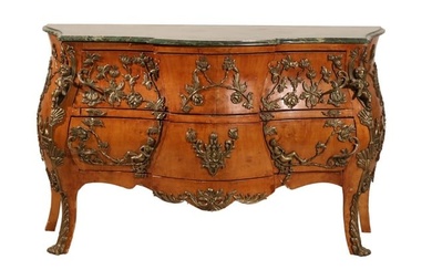French Regency Style Carved Ormolu Mounted Commode