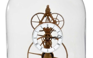 French Skeleton Clock with Glass Dome