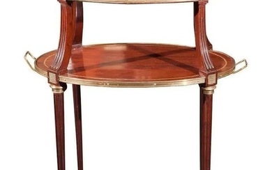 French Two-Tier Mahogany Dessert Stand