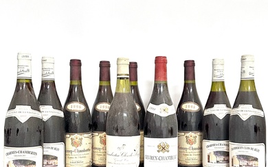 GEVREY-CHAMBERTIN Cuvée de Rhodes Lionel Dufour 5 bouteilles 1996 (Niveaux bas goulot, salissures aux étiquettes)...