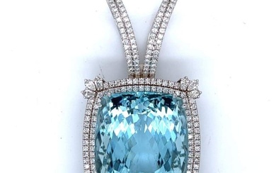 GIA Certified 89.93 Ct. Aquamarine & Diamond Pendant