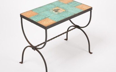 Garden Side Table with Tile Top
