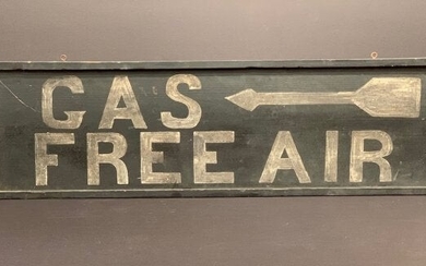 "Gas Free Air" Sign with Arrow, c 1920