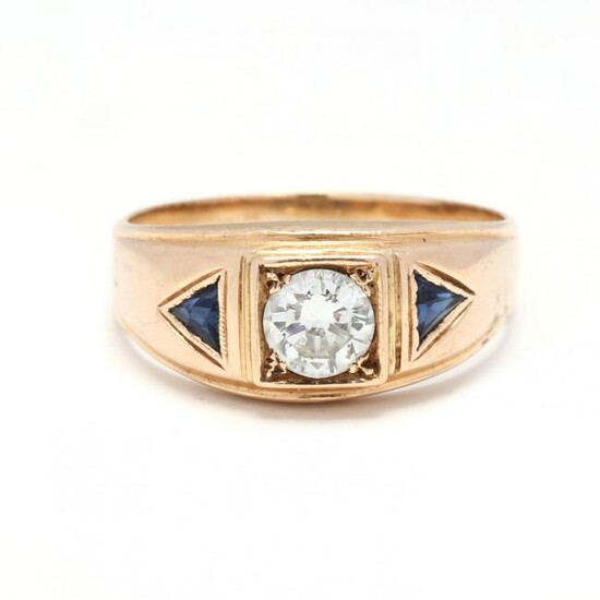 Gent's Gold and Gem-Set Ring