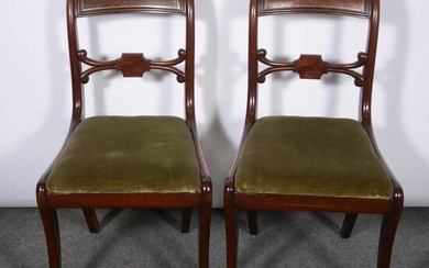 George III mahogany dining table and a set of eight dining chairs