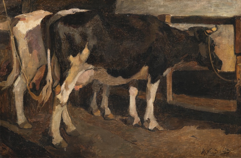 Herman Kruyder (Dutch 1981-1935). Koestal [Cow stable].