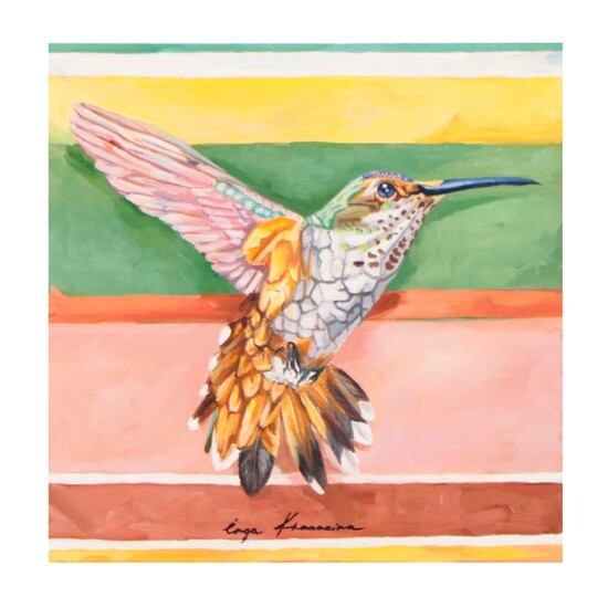 Inga Khanarina Oil Painting of Hummingbird, 2020