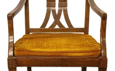 Italian Neoclassical Style Walnut Armchair